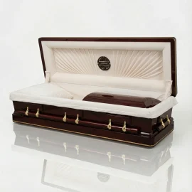 Longevity | Full Couch Cherry Casket with Carved Top