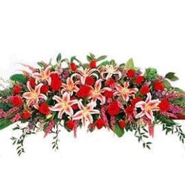 Rose and Lily Casket Arrangement