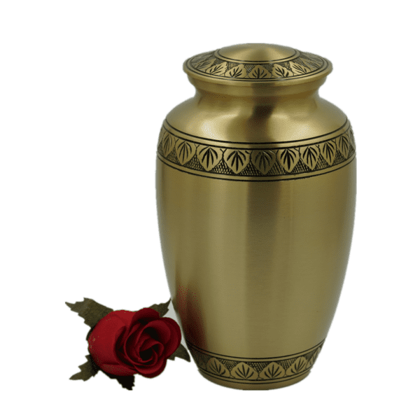 Gold with Black Leaf Detail