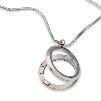 Stainless Steel - Circular Lock Pendant - Model #098