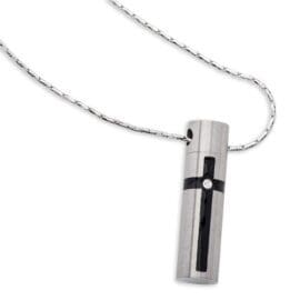 Stainless Steel - Cross Cylinder Pendant - Model #095