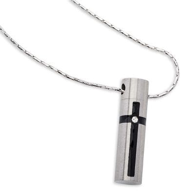 Stainless Steel - Cross Cylinder Pendant - Model #095