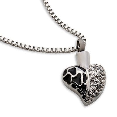 Stainless Steel - Enamel Diamond Heart Pendant - Model #089