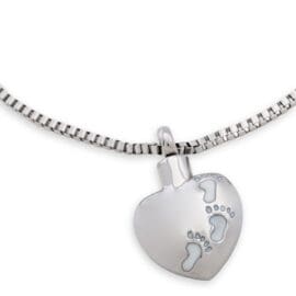 Stainless Steel - Footprint Heart Pendant - Model #087