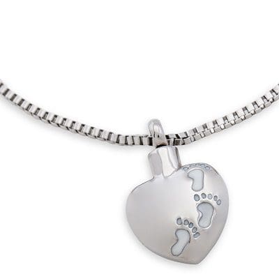 Stainless Steel - Footprint Heart Pendant - Model #087