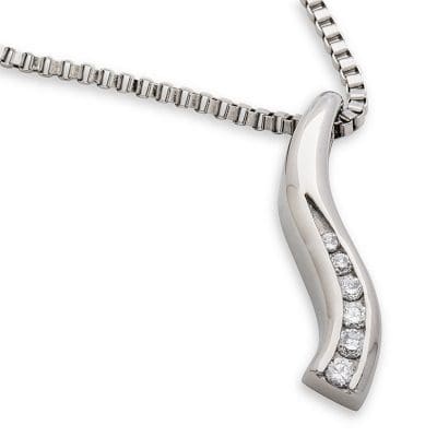 Stainless Steel - Diamond Line Pendant - Model #080