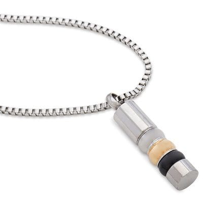Stainless Steel - Multi-Coloured Cylinder Pendant - Model #074