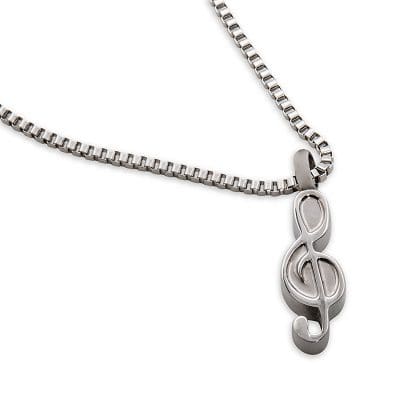 Stainless Steel - Treble Clef II Pendant - Model #072