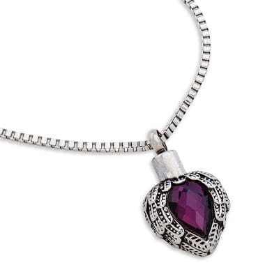 Stainless Steel - Purple Wing Heart Pendant - Model #069