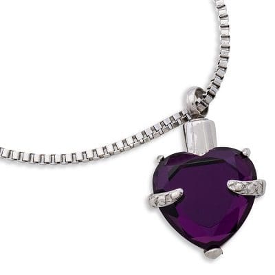 Stainless Steel - Purple Heart Pendant - Model #068