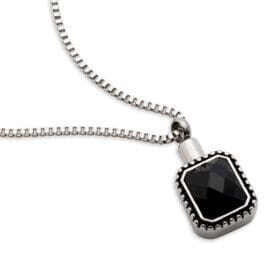 Stainless Steel - Square Gem Pendant - Model #065