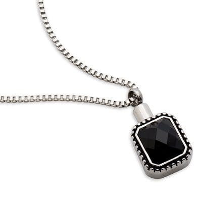 Stainless Steel - Square Gem Pendant - Model #065