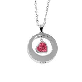Stainless Steel - Circled Heart Pendant - Model #049
