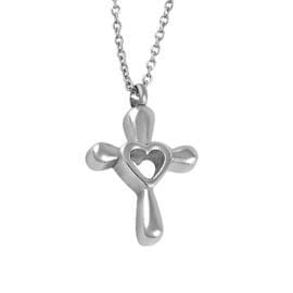 Stainless Steel - Heart Cross Pendant - Model #039