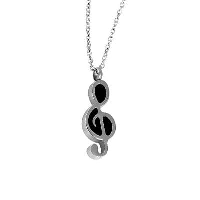 Stainless Steel - Treble Clef I Pendant - Model #037