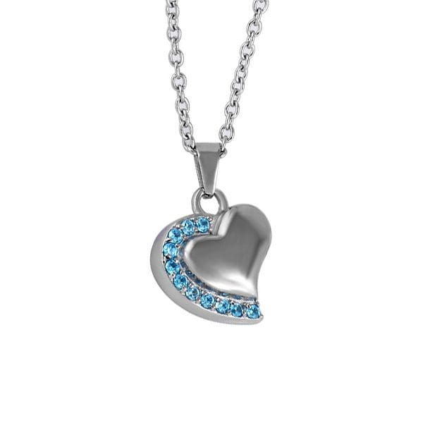 Stainless Steel - Crystal Heart Pendant - Model #035