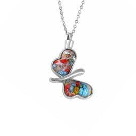 Stainless Steel - Murano Butterfly Pendant - Model #034