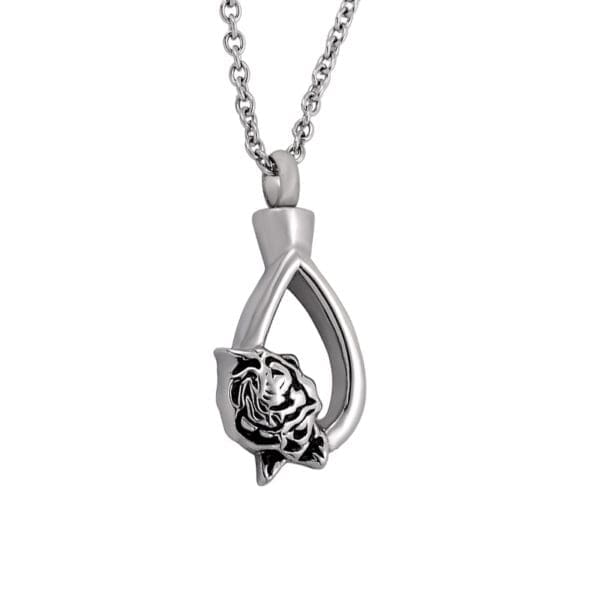 Stainless Steel - Rose Tear Pendant - Model #008