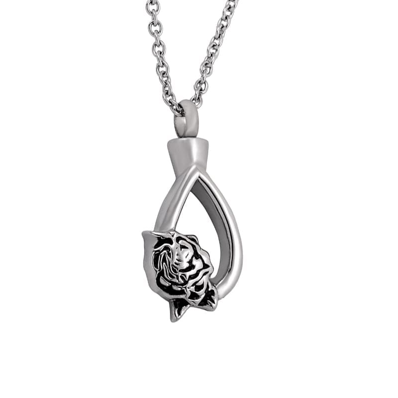 Stainless Steel - Rose Tear Pendant - Model #008