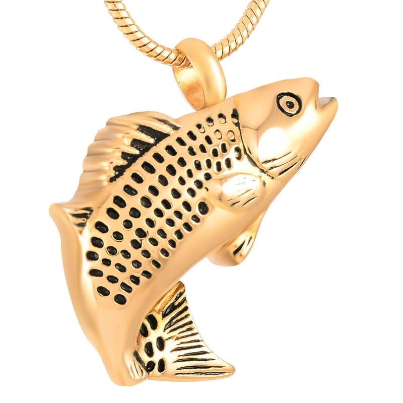 Stainless Steel - Golden Fish Pendant - Model #112