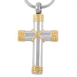 Stainless Steel - Silver & Gold Cross Pendant - Model #120
