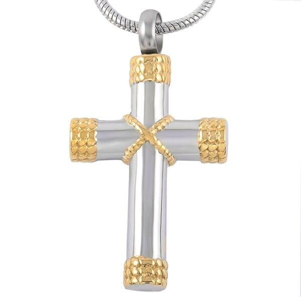 Stainless Steel - Silver & Gold Cross Pendant - Model #120