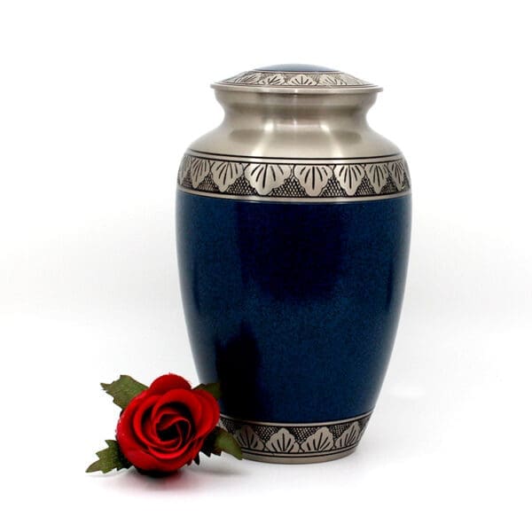 Blue with Silver Leaf