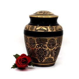 Black with Gold Floral Detail