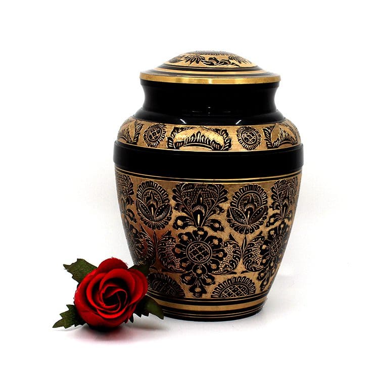 Black with Gold Floral Detail