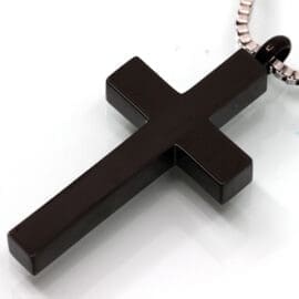 Stainless Steel - Black Cross Pendant - Model #123