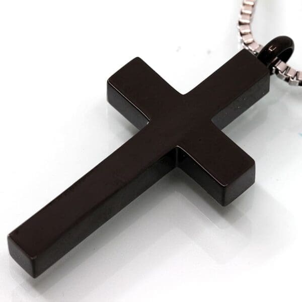 Stainless Steel - Black Cross Pendant - Model #123
