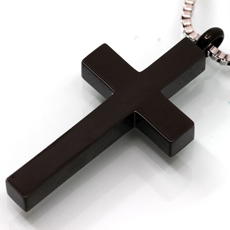 Stainless Steel - Black Cross Pendant - Model #123