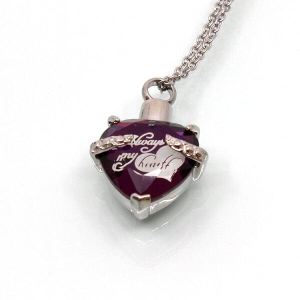Stainless Steel - Purple Always In My Heart Pendant - Model #143