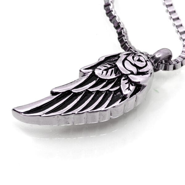 Stainless Steel - Wing with Rose - Model #137