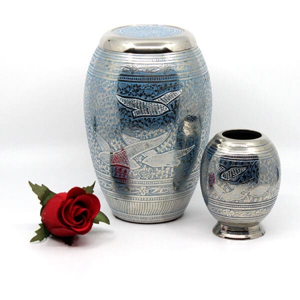 Blue Speckled with Doves