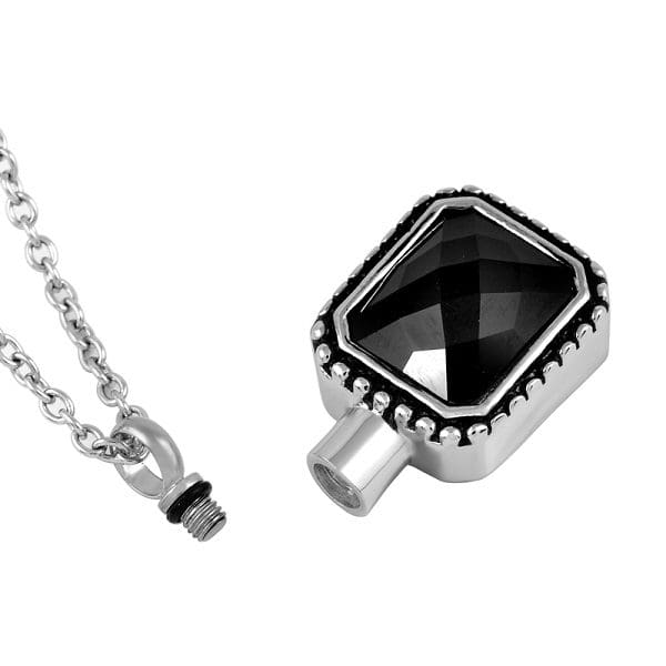 Stainless Steel - Square Gem Pendant - Model #065 - Image 2