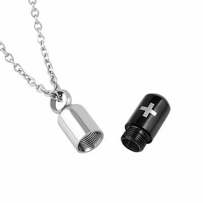 Stainless Steel - Medical Pill Capsule Pendant - Model #050 - Image 2