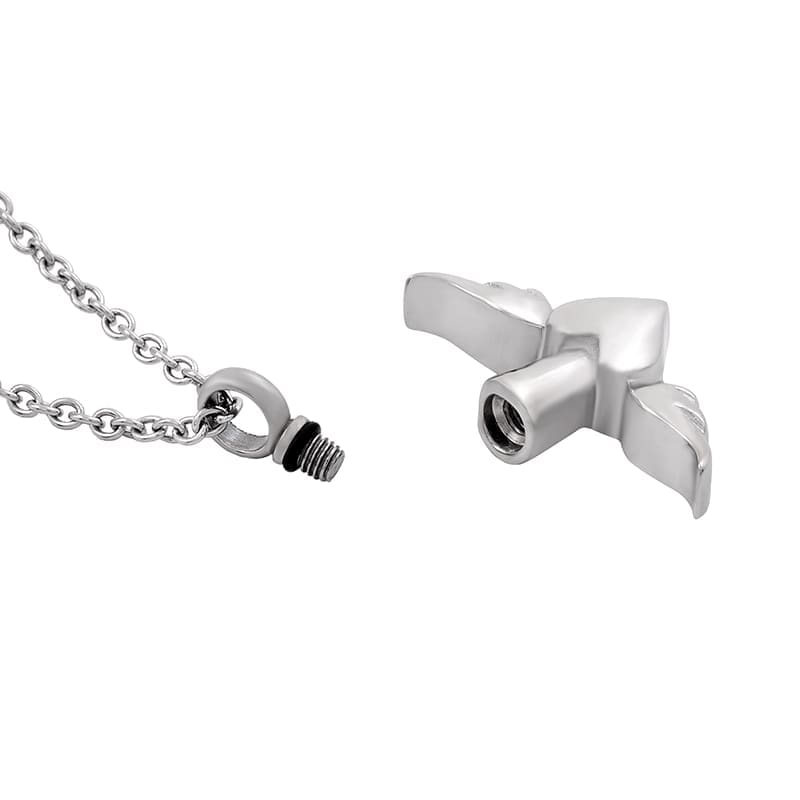 Stainless Steel - Flying Heart Pendant - Model #005 - Image 2