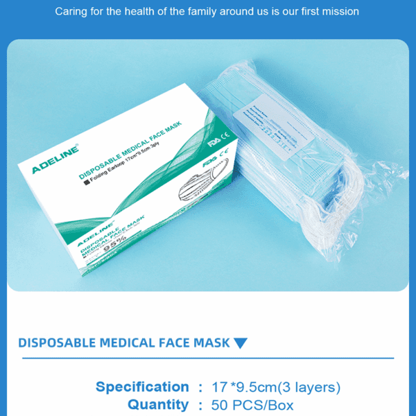 FDA/CE Approved Surgical Mask 50 Pc/Box, 08-1234