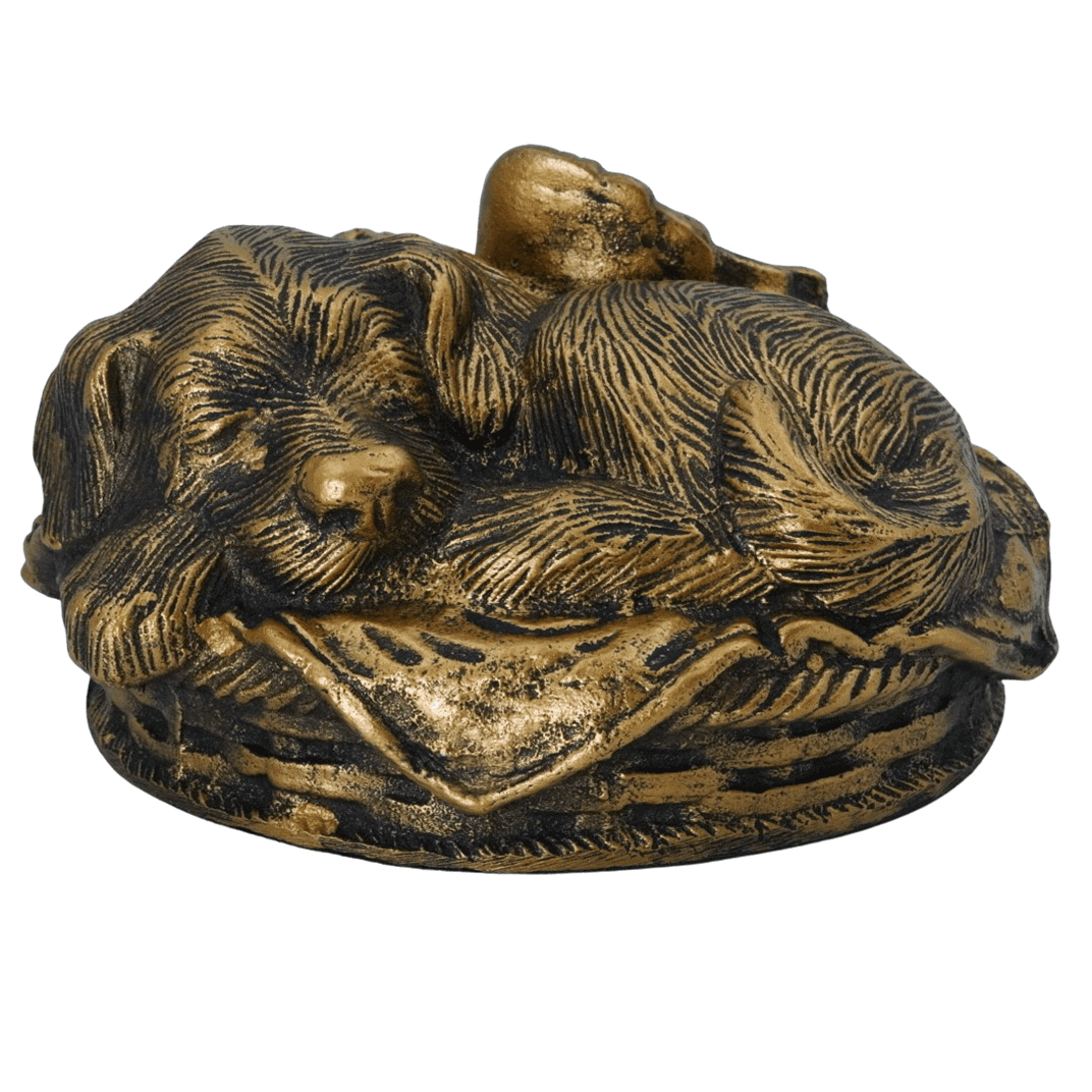 Dog with Angel Wings in a Basket