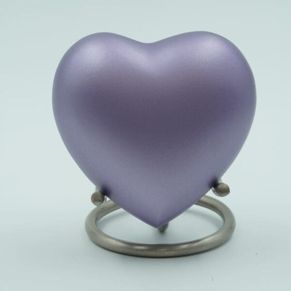 Lilac Heart Shape Solid Brass with Stand