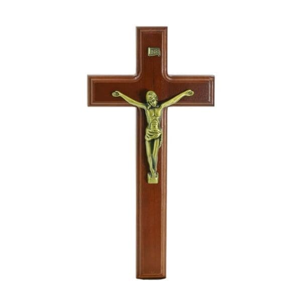 Jesus Nailed On The Cross Resin Wall Crucifix for Home Decoration or For Funeral Casket Decoration-Wood 04-1234