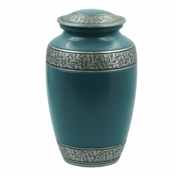 Light Blue with Pewter Floral Details