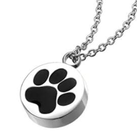 Stainless Steel - Paw Black Pendant - Model #168