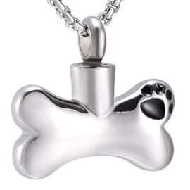 Stainless Steel - Bone with Paw Pendant - Model #170