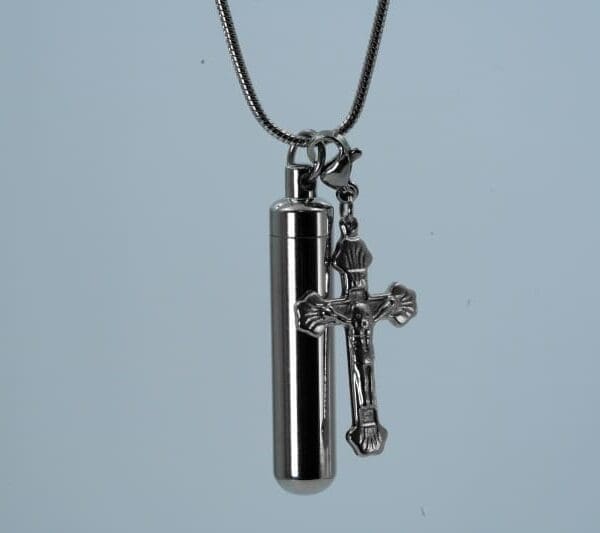 Stainless Steel - Cross Capsule Pendant - Model #145