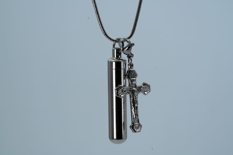 Stainless Steel - Cross Capsule Pendant - Model #145