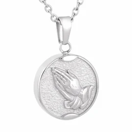 Stainless Steel - Hands in Prayer Pendant - Model #157