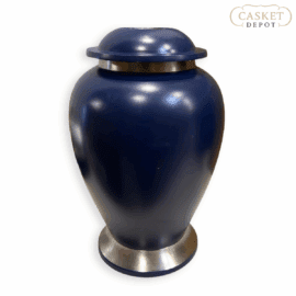 Navy & Silver Brass Urn