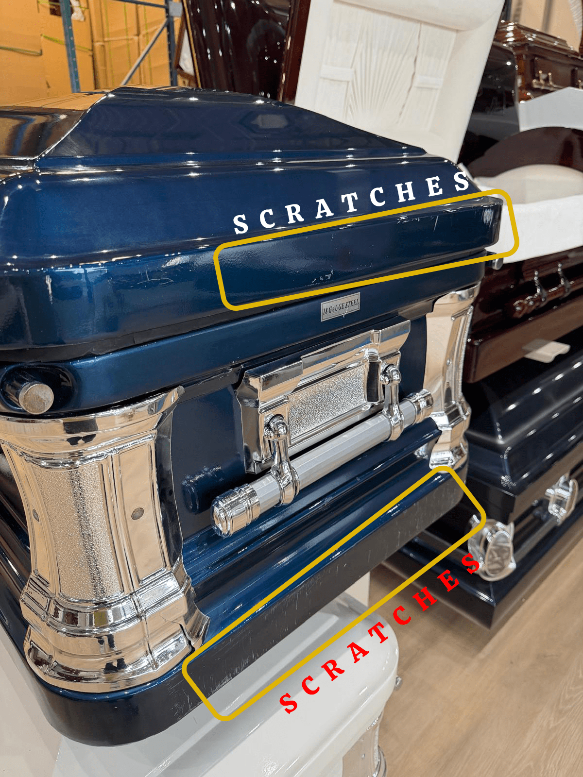 Clearance Sale - Hampton Blue | 18 Gauge Steel Casket - Image 2